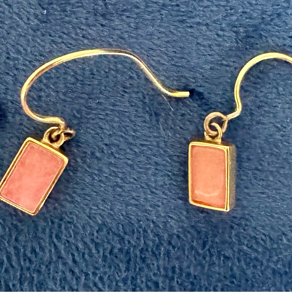 NWT J CREW MINIMALIST NECKLACE AND EARRING SET-PINK ENAMEL - Picture 3 of 6